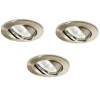 Box kit 3 ideal lux swing faretti da incasso orientabile brunito rotondo