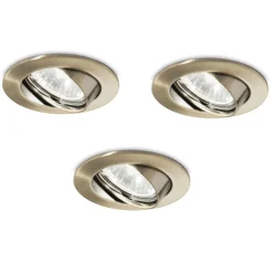 Box kit 3 ideal lux swing faretti da incasso orientabile brunito rotondo