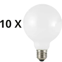 Box 10 lampadine sfera e27 led 8w 950lm 3000k vetro bianco ideal lux