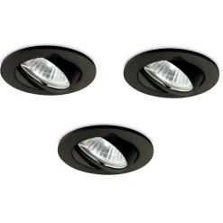 Box 3 swing fi ideal lux faretti nero da incasso per cartongesso orientabili rotondi