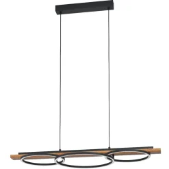 Boyal eglo lampadario per cucina in legno effetto anticato led 3000k