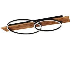 Boyal eglo plafoniera moderna nera e marrone led 3000k