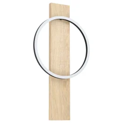 Boyal eglo applique da parete minimal in legno chiaro led 3000k