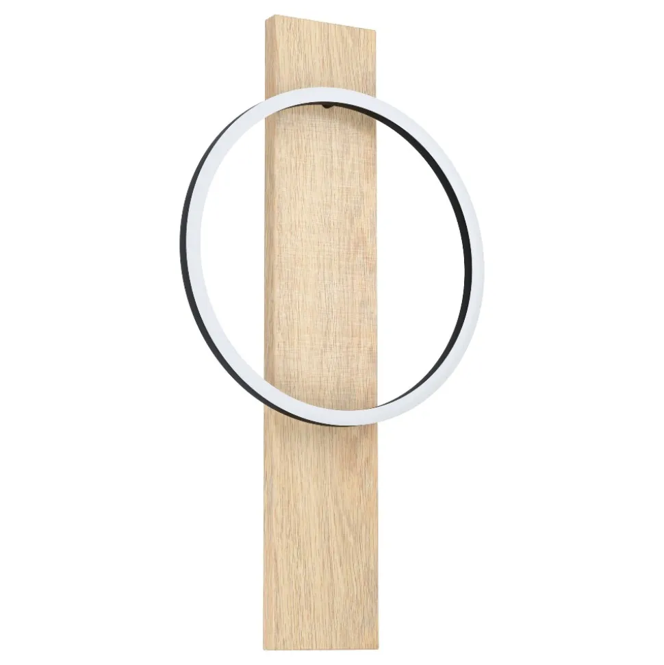 Boyal eglo applique da parete minimal in legno chiaro led 3000k