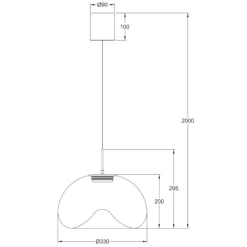 Brena cognac fabas luce lampadario led in vetro per sala da pranzo