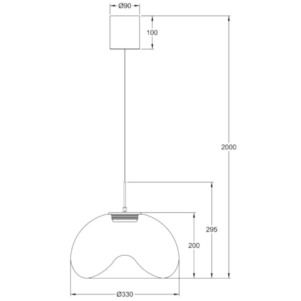 Brena cognac fabas luce lampadario led in vetro per sala da pranzo
