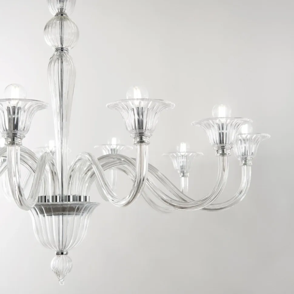 Brigitta sp12 lampadario per salotto cristallo trasparente 12 luci