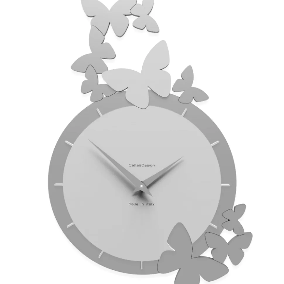 Butterfly orologio da parete moderno legno bianco-grigio