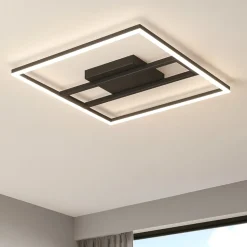 Calagrano z eglo plafoniera moderna quadrata nera led rgb 2700k a 6500k
