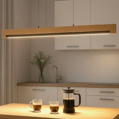 Camacho eglo lampadario in legno per cucina nero led 25w 3000k dimmerabile