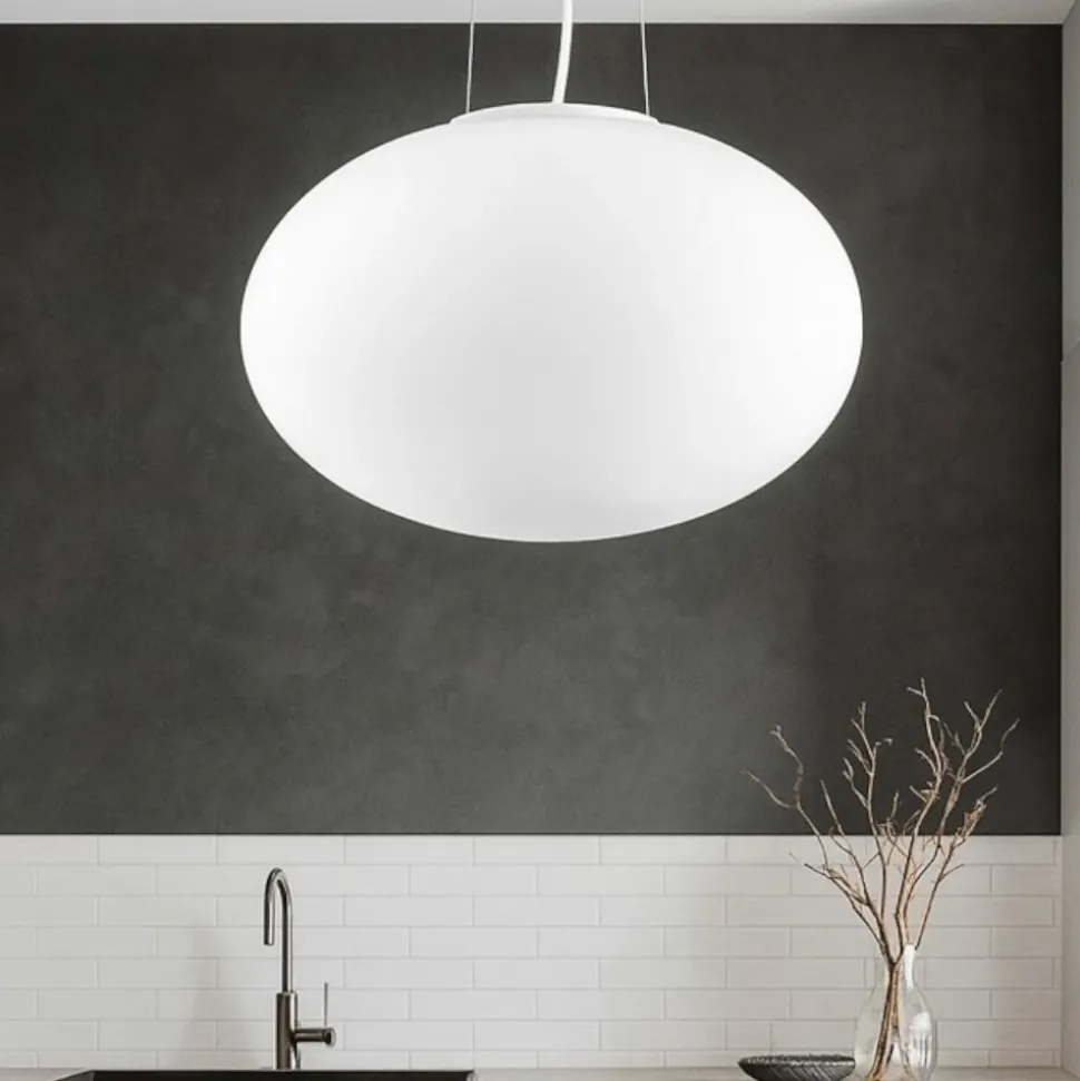 Candy sp1 d40 ideal lux lampadario sfera di vetro bianco