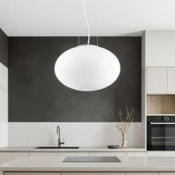 Candy sp1 d40 ideal lux lampadario sfera di vetro bianco