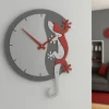 Caorologio moderno da parete legno colore grigio rosso rubino