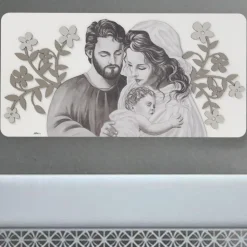 Capezzale bianco tortora grigio sacra famiglia moderna 120x60
