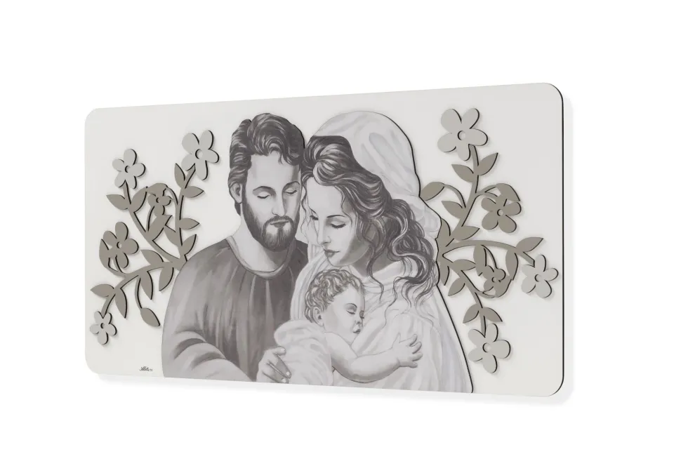 Capezzale bianco tortora grigio sacra famiglia moderna 120x60