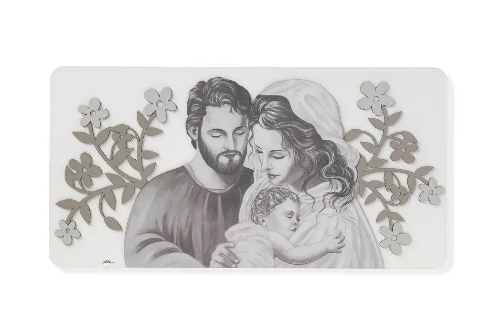 Capezzale bianco tortora grigio sacra famiglia moderna 120x60