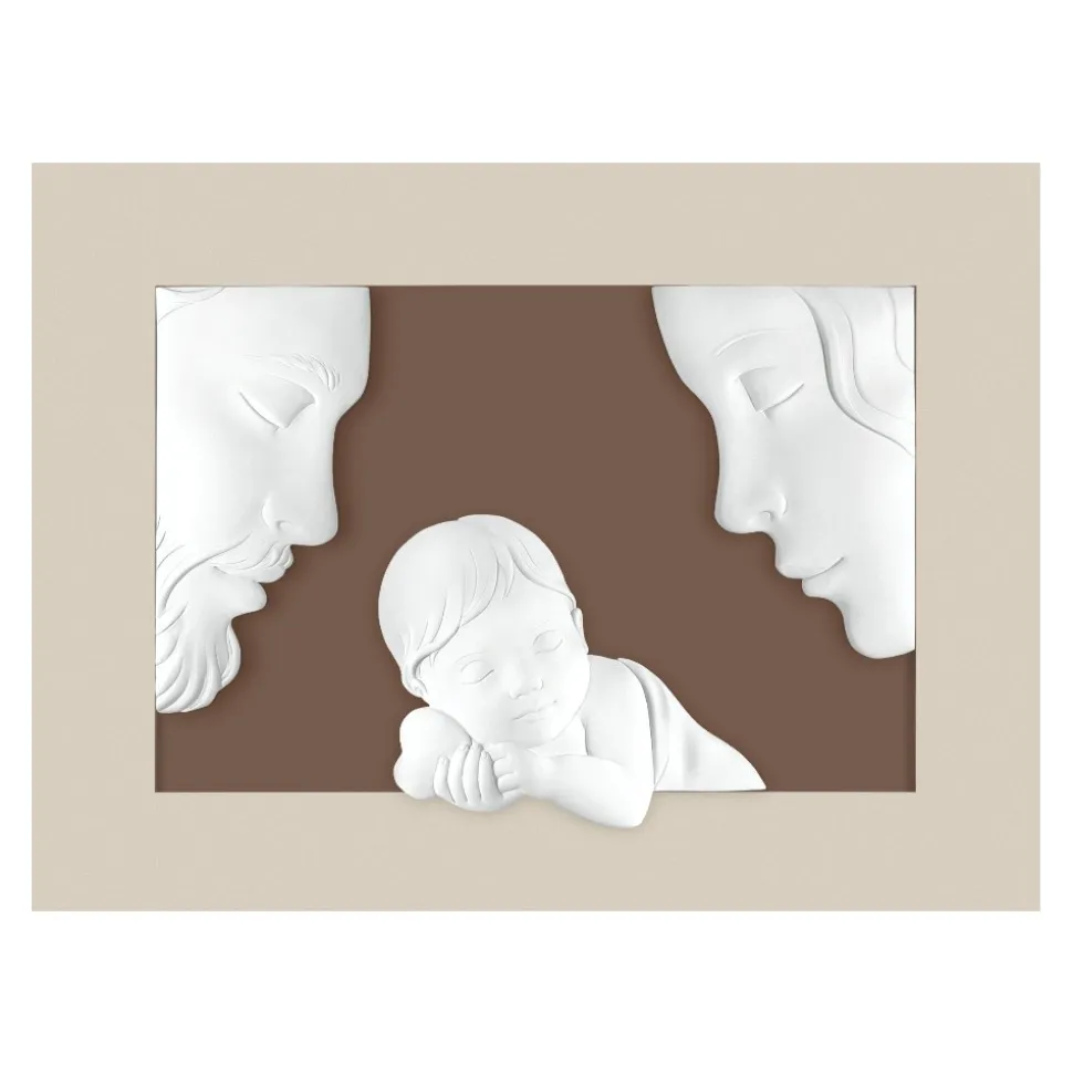 Capezzale bongelli preziosi moderno sacra famiglia nocciola 100x75