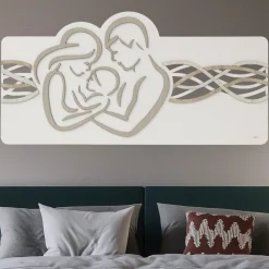 Capezzale capoletto sacra famiglia 120x60 moderna bianco rovere