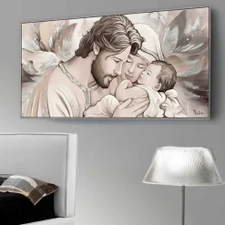Capezzale capoletto sacra famiglia classica dipinto 140x70