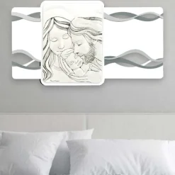 Capezzale moderno sacra famiglia grigio 70x34 bongelli preziosi