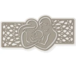 Capezzale moderno sacra famiglia 120x60 grigio tortora bianco