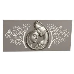 Capezzale sacra famiglia 80x40 argento avorio albero della vita tortora