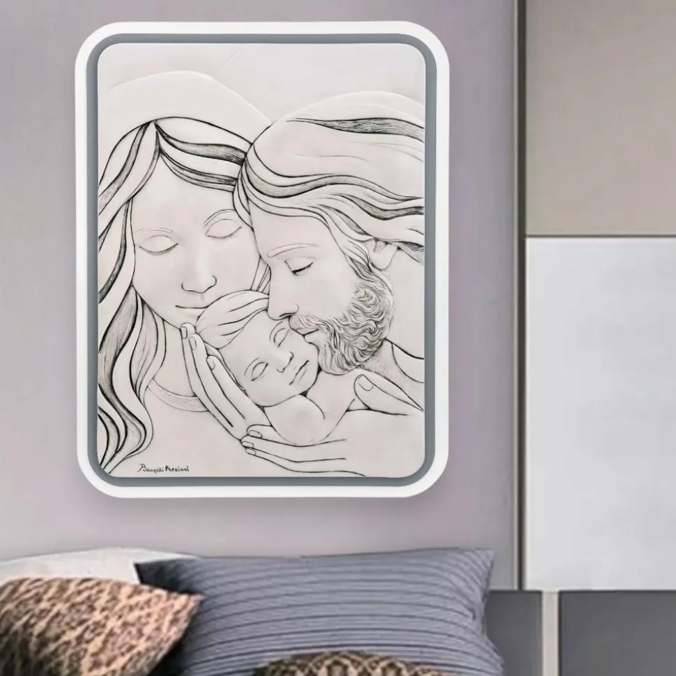 Capezzale sacra famiglia 45x48 grigio con contrasto bongelli preziosi