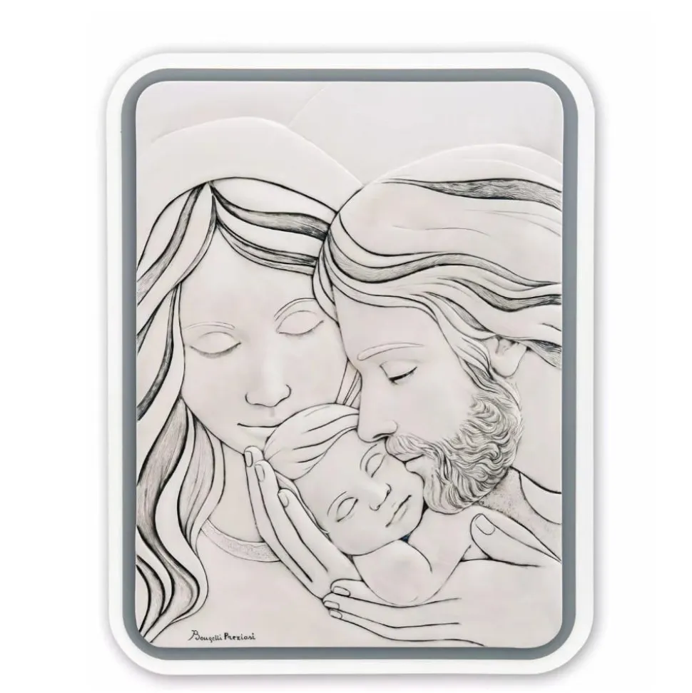 Capezzale sacra famiglia 45x48 grigio con contrasto bongelli preziosi