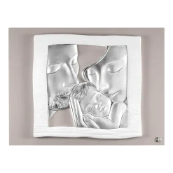 Capezzale tortora argento 45x35 sacra famiglia stile contemporaneo
