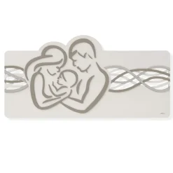 Capezzale 120x60 moderno sacra famiglia bianco grigio tortora
