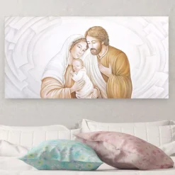 Capoletto classico 120x60 dipinto capezzale sacra famiglia per camera da letto