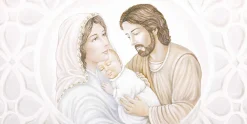 Capoletto dipinto sacra famiglia 120x60 quadro capezzale classico