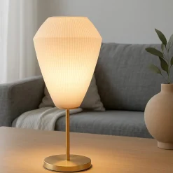 Caprarola eglo lampada da tavolo paralume in vetro rigato