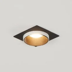 Carosso eglo faretto da incasso a soffitto quadrato nero bianco