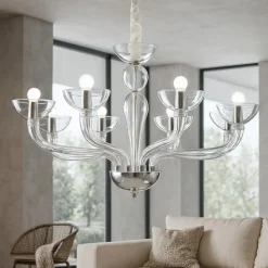 Casanova sp8 ideal lux lampadario 8 luci in vetro trasparente