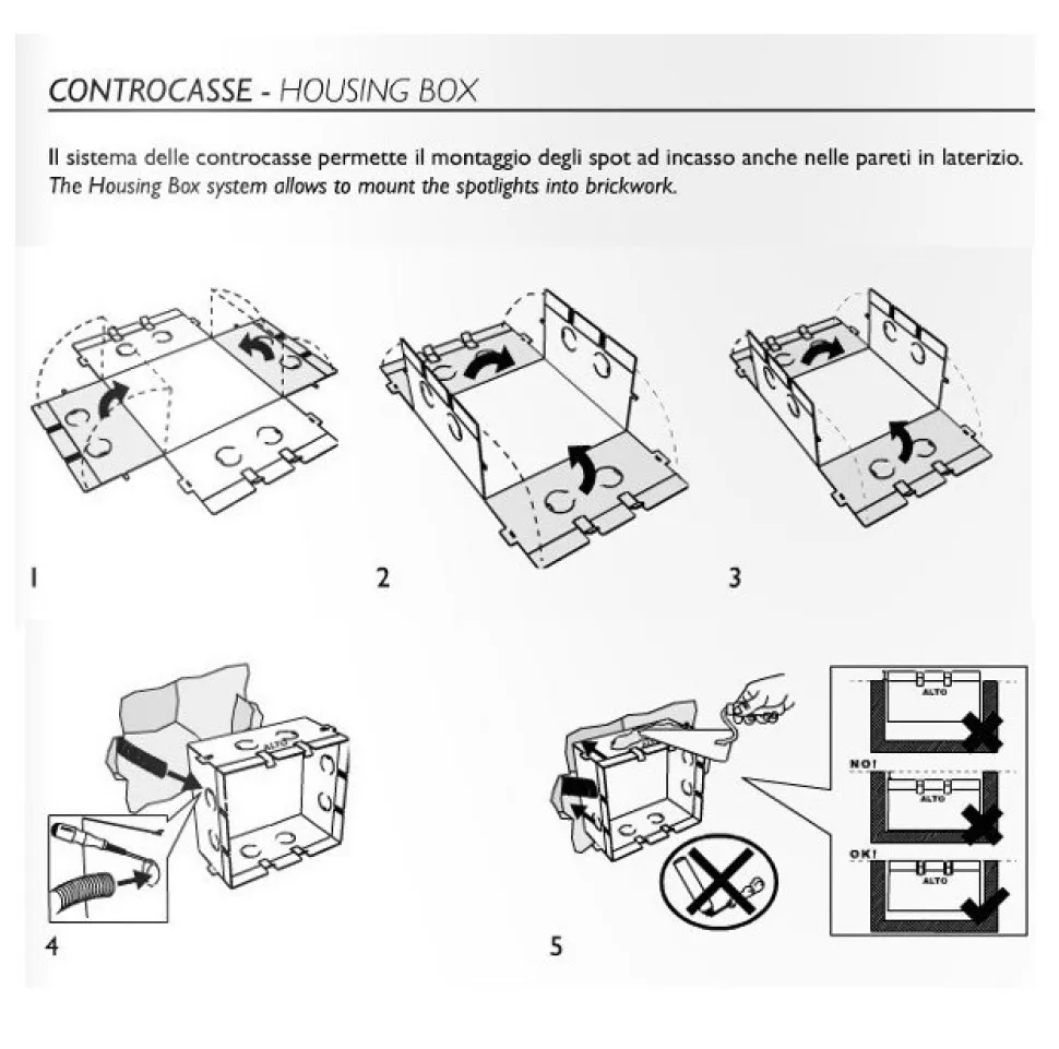 Cassaforma in metallo per muratura per applique led 2416c codice 023.4008