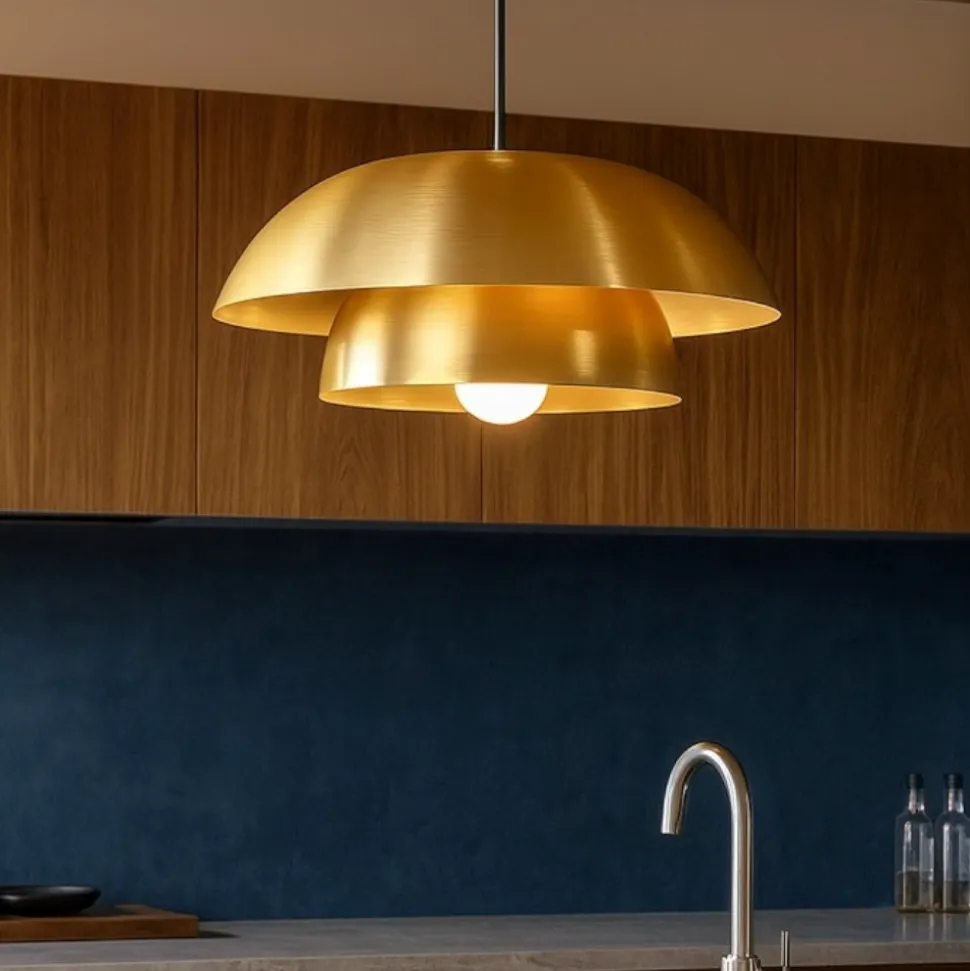 Cenciara eglo lampadario per cucina circolare colore oro