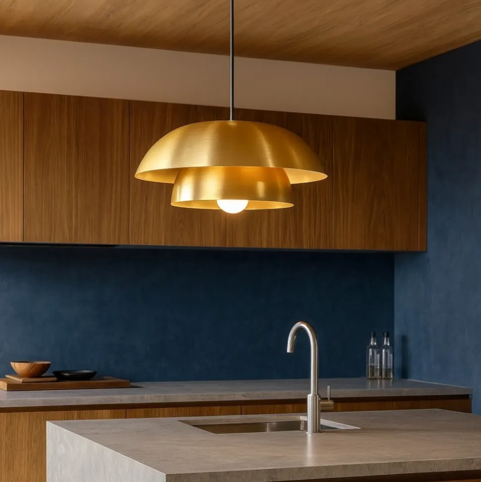 Cenciara eglo lampadario per cucina circolare colore oro
