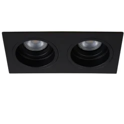 Cestello faretti nero da incasso soffitto 2 luci orientabili