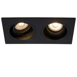Cestello faretti nero da incasso soffitto 2 luci orientabili