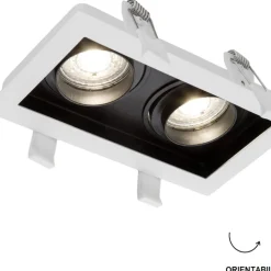 Cestello faretto bianco da incasso 2 luci orientabili