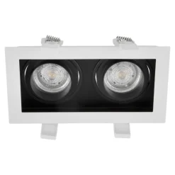 Cestello faretto bianco da incasso 2 luci orientabili
