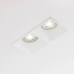 Cestello faretto da incasso bianco 2 luci per controsoffitti