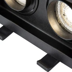 Cestello faretto da incasso controsoffitto nero 2 luci orientabili
