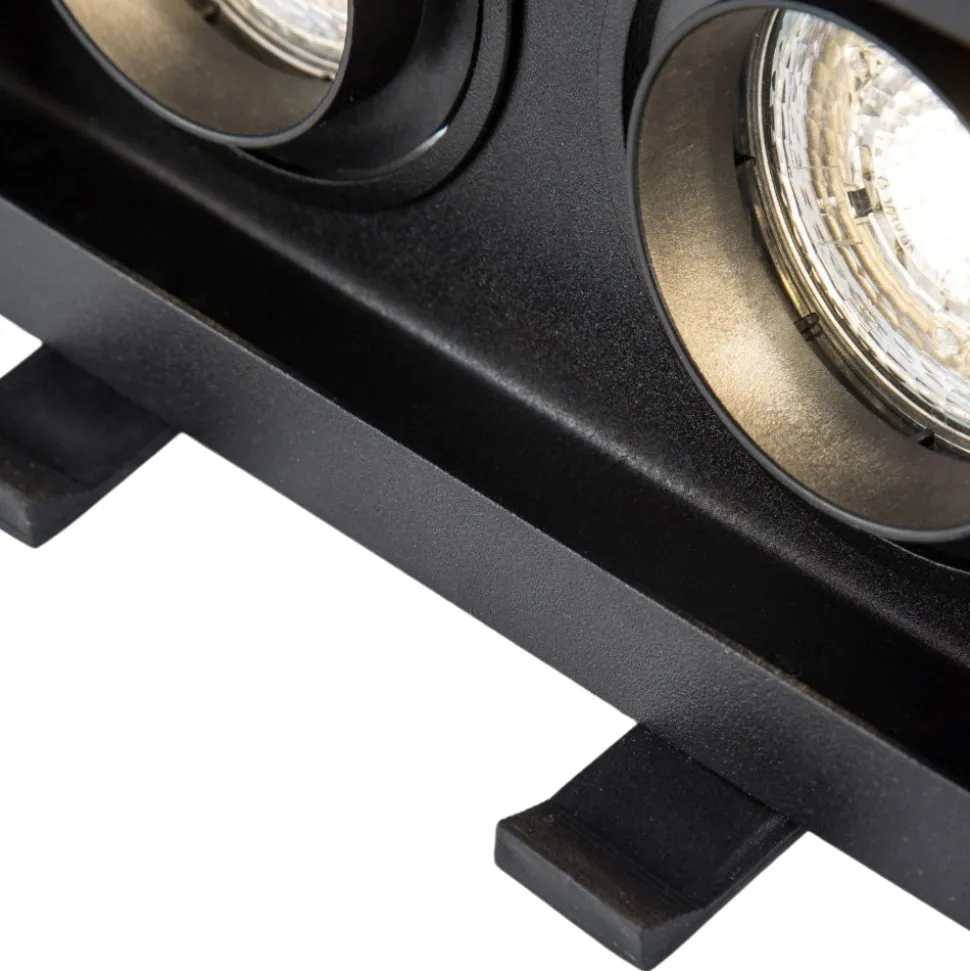 Cestello faretto da incasso controsoffitto nero 2 luci orientabili
