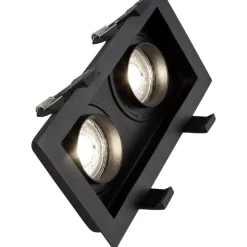 Cestello faretto da incasso controsoffitto nero 2 luci orientabili