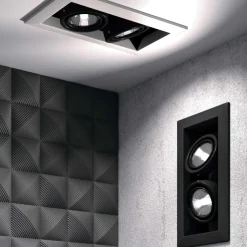 Cestello faretto da incasso soffitto nero maytoni metal modern