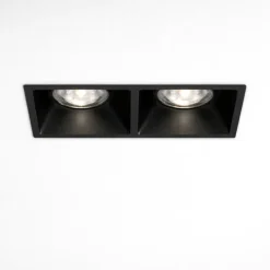 Cestello faretto nero 2 luci da incasso a soffitto