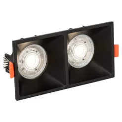 Cestello faretto nero 2 luci da incasso a soffitto