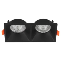 Cestello faretto nero 2 luci da incasso a soffitto